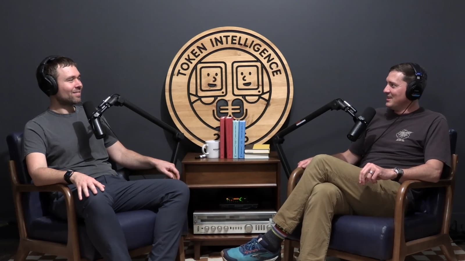 Eric and John in conversation in the studio
